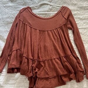 free people long sleeve open back top